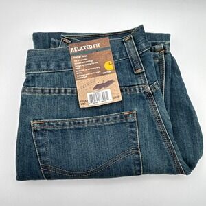Carhartt Holter Jean Mens 30x28 Blue Relaxed Fit Straight Leg Denim BD1483-M NEW